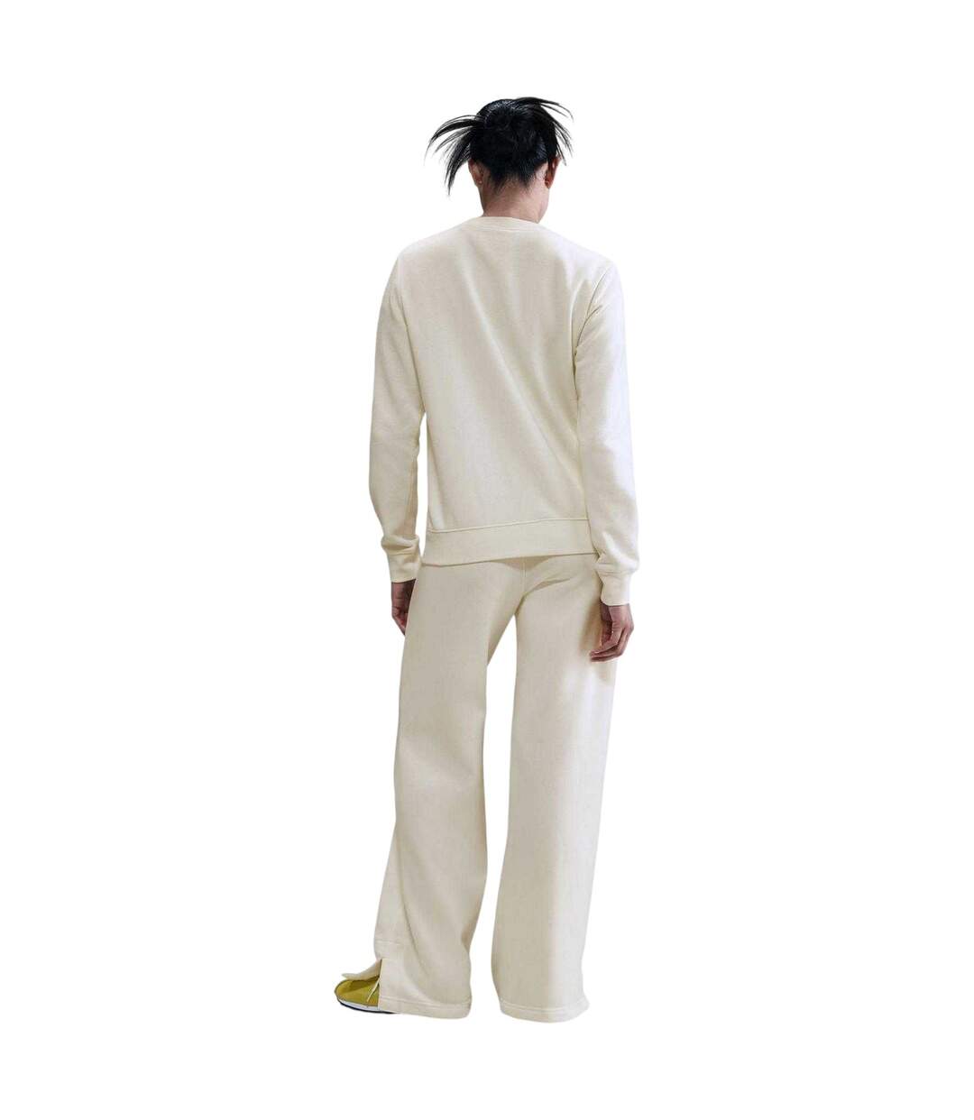 Womens/ladies Nsw Classic Wide Leg Trousers Sail White Black Nike-2