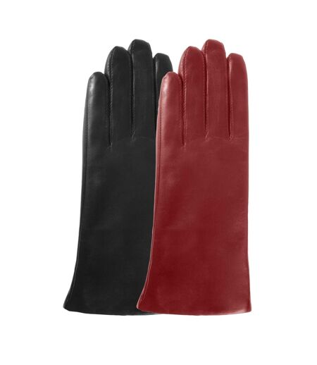 Isotoner Gants femme tactiles, en cuir d'agneau pleine fleur, doublés cachemire