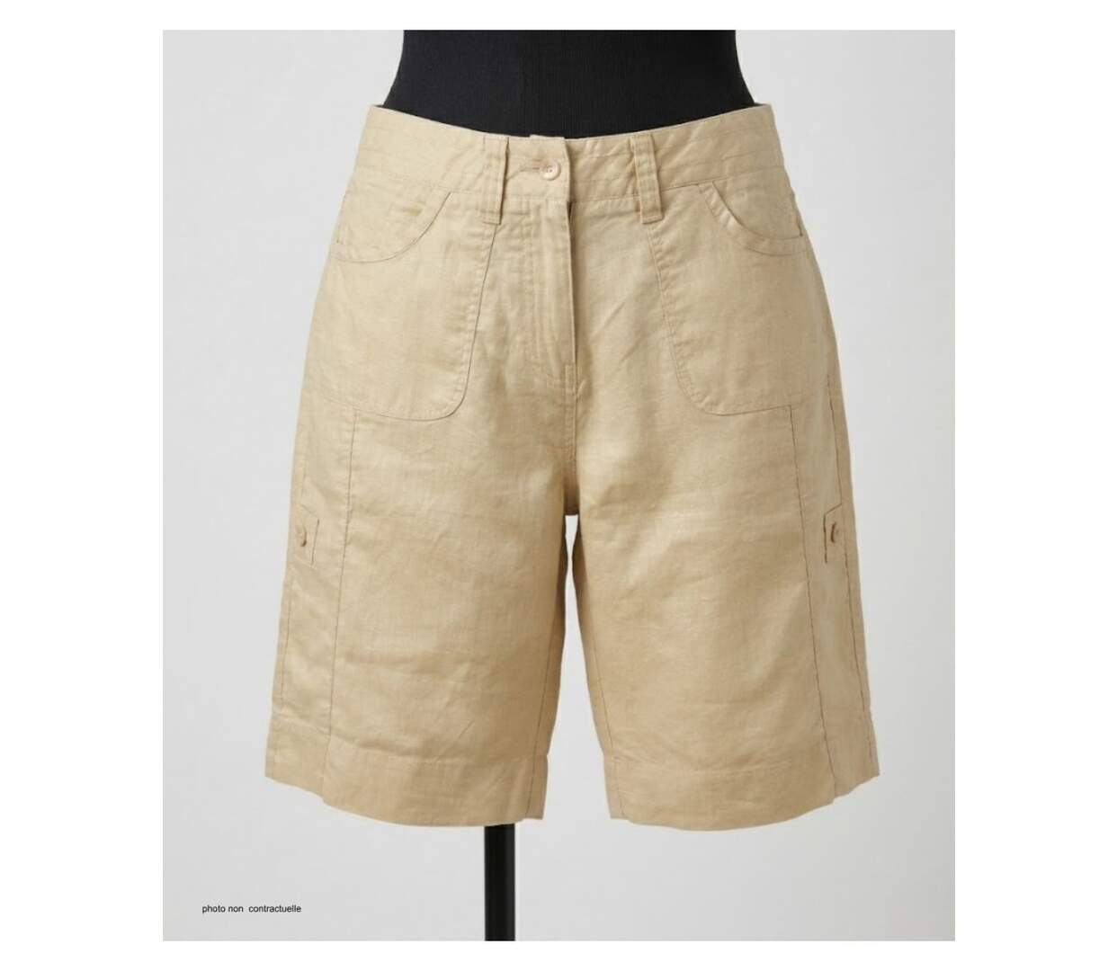 MAYFLOWER BELLAB - Bermuda en lin et coton Beige : la touche de chic naturel-3