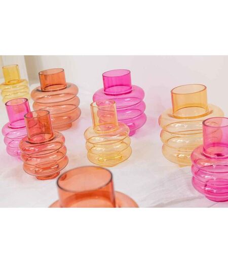 Vase Design en Verre Lima 22cm Ocre