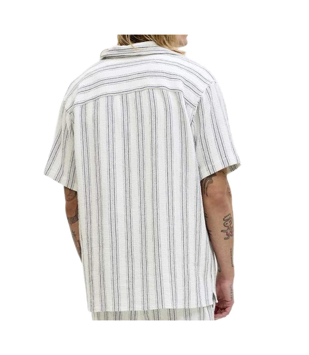 Chemise rayure blanc/noir homme jack & jones stripe resort-2