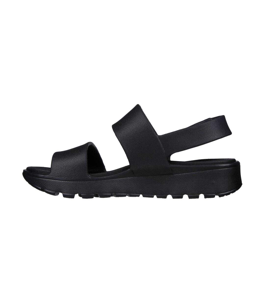 Womens/ladies Arch Fit Flat Sandals Black Skechers-2