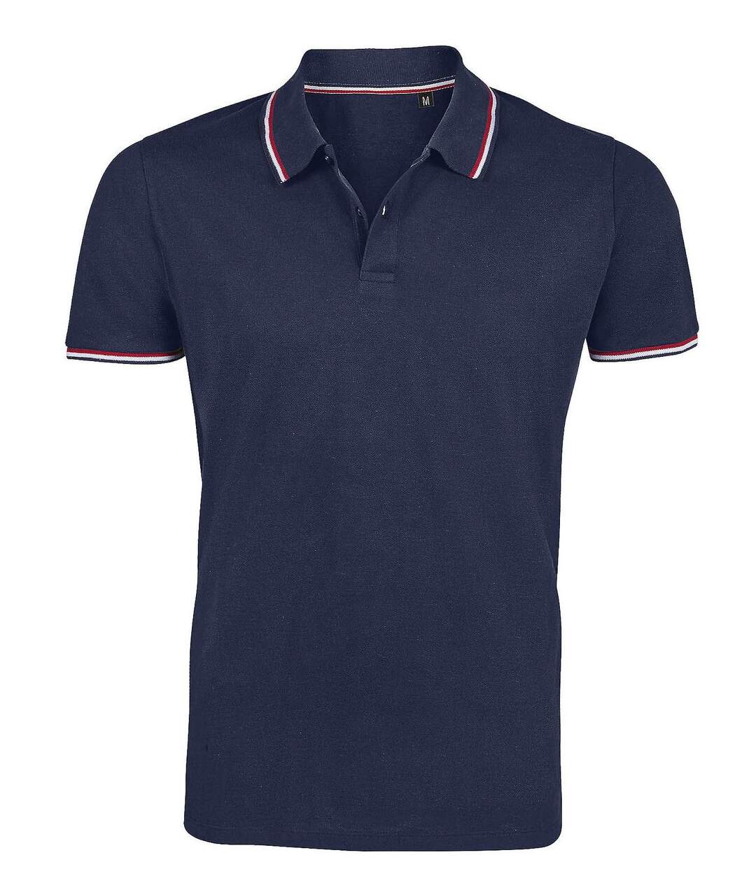 Polo homme liseret bleu blanc rouge - 02949 - bleu marine