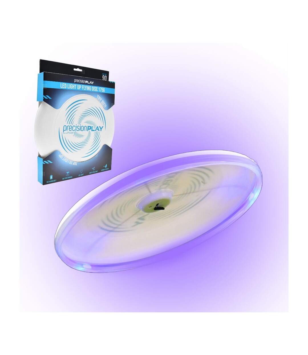 Led light up flying disc 175g blue PrecisionPLAY-2