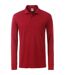 Polo homme poche poitrine manches longues - JN866 - rouge - workwear