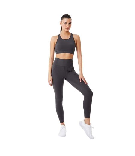 Womens/ladies Core High Rise Leggings Charcoal USA Pro