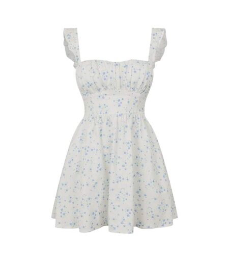 Robe Courte Motif/style Imprimé Intégral Femme Blanc Bleu Jack Wills