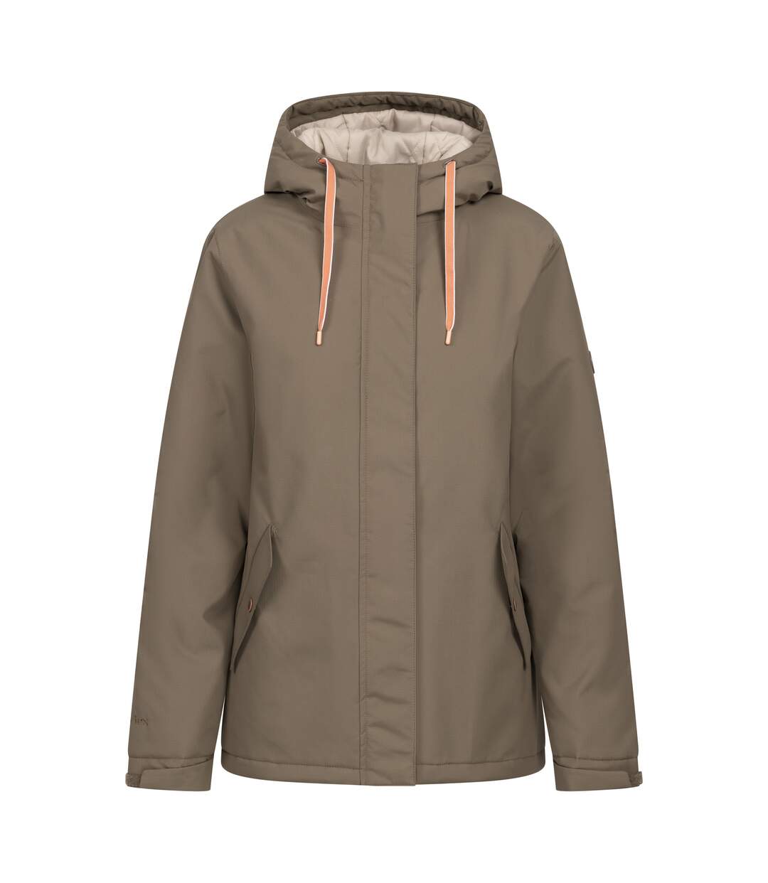 Veste Imperméable Unie À Capuche Yulia Femme Kaki Clair Trespass-2