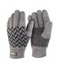 Unisex adult thinsulate patterned winter gloves grey/black Result Winter Essentials-1