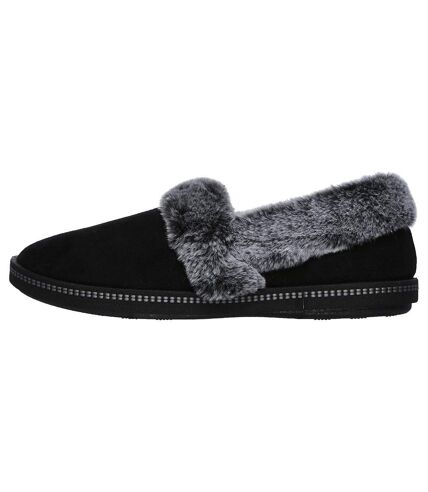 Womens fur lined slipper black Skechers