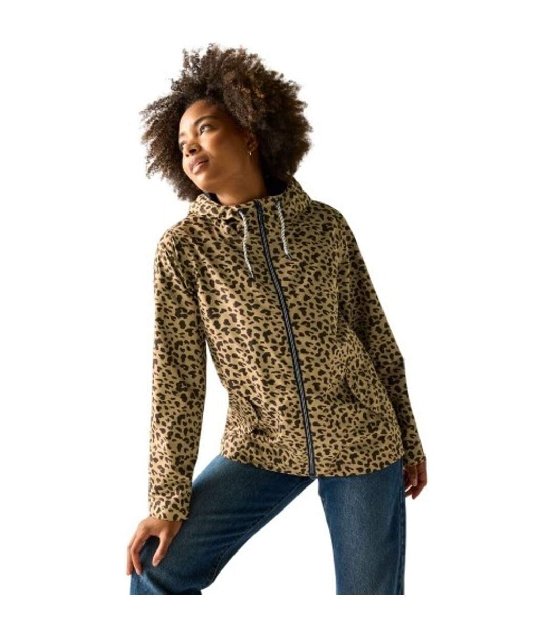 Womens/ladies Bayletta Leopard Print Waterproof Jacket Multicoloured Regatta-1