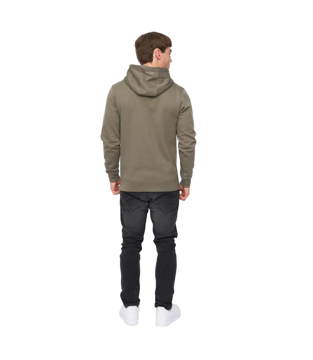 Sweat À Capuche Motocross Homme Olive Crosshatch-3