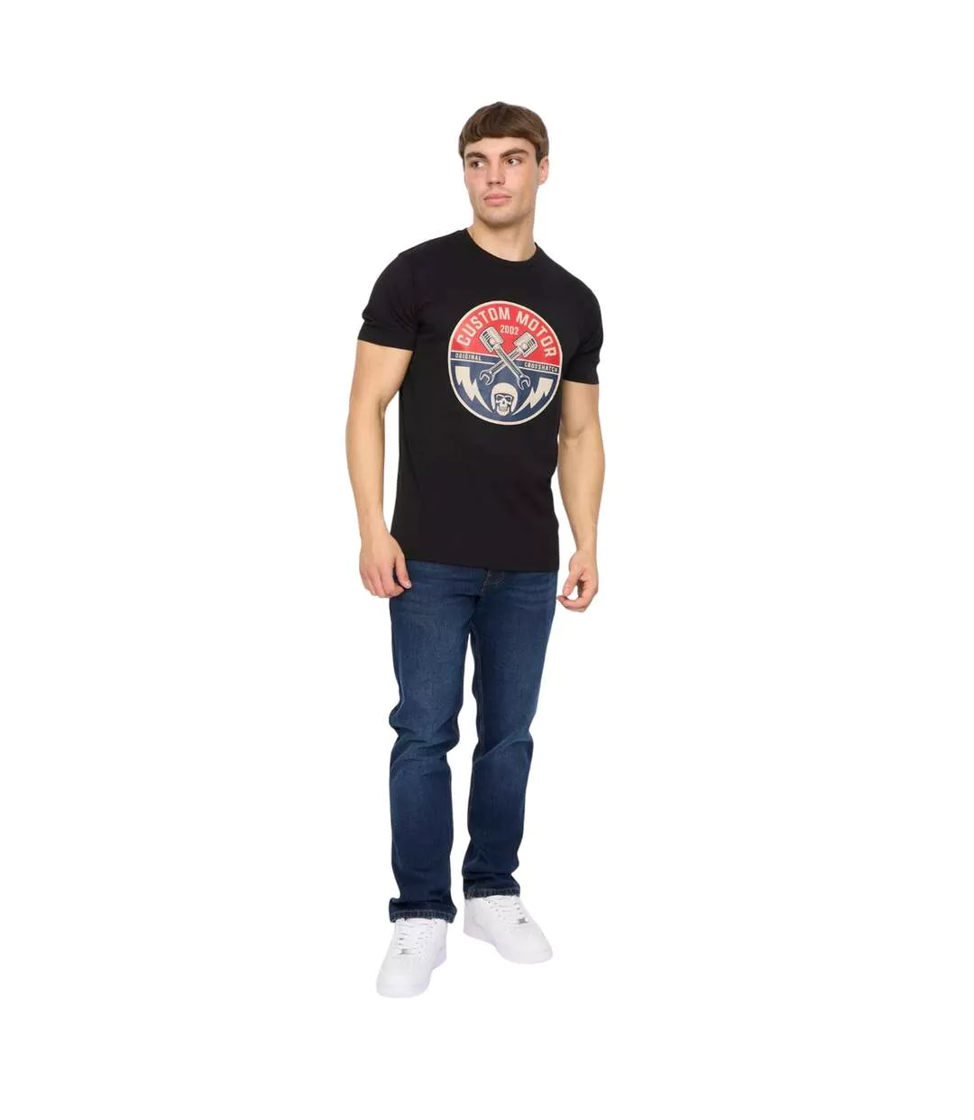 T-shirt Moules Homme Noir Crosshatch-1