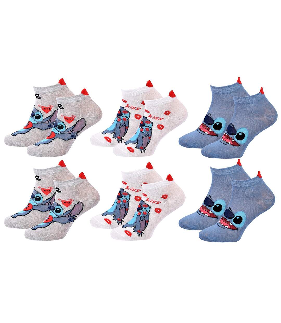 Chaussettes Pack Femme LILO ET STITCH Pack de 6 Paires SNEAKER 0543-1