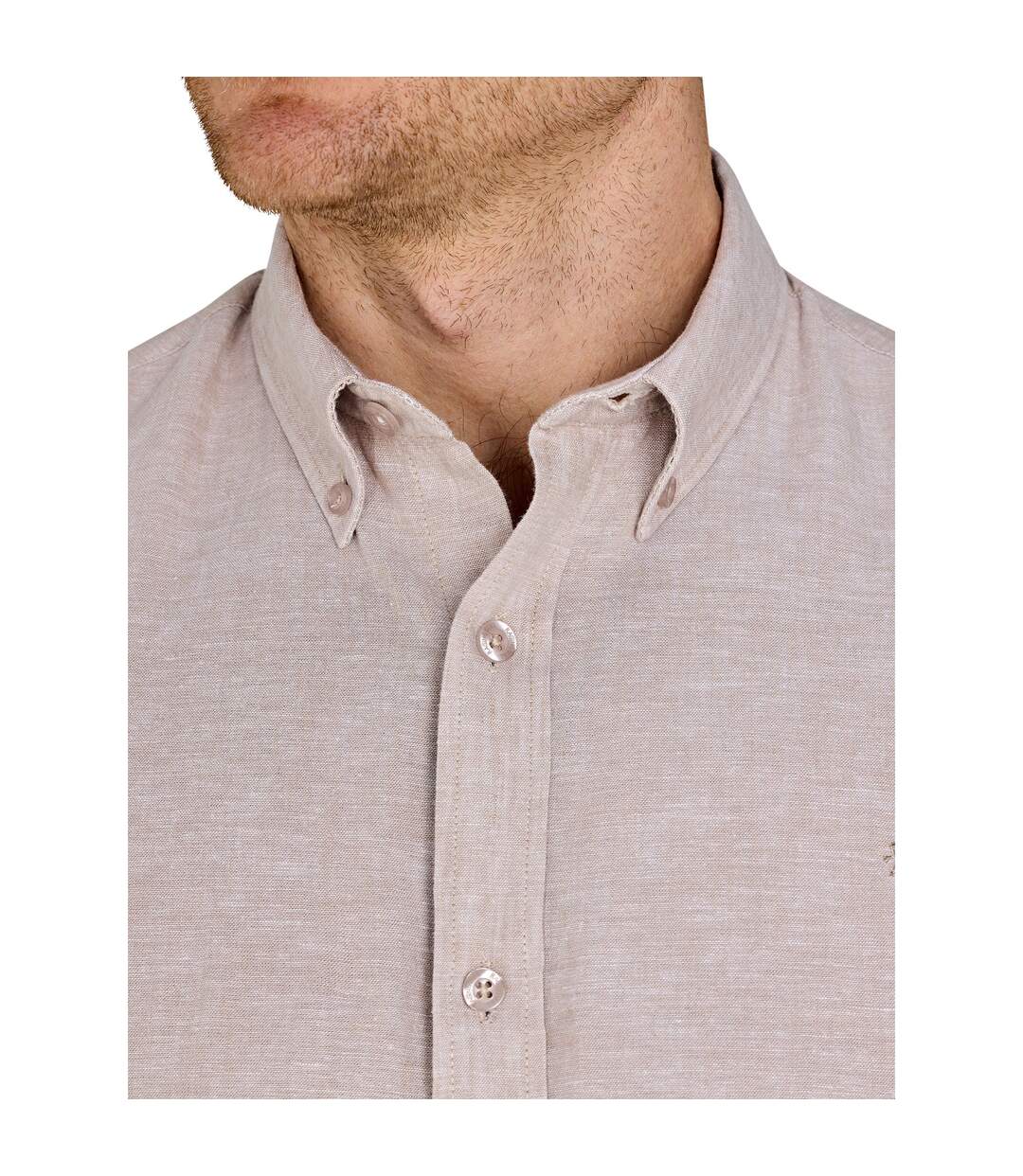 Mens Classic Linen Long-sleeved Shirt Tan Raging Bull-4
