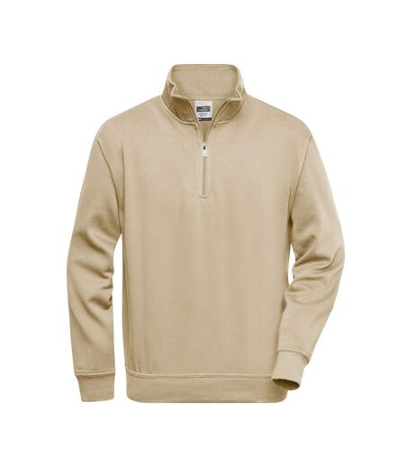 Sweat Workwear Homme Beige Gris James And Nicholson