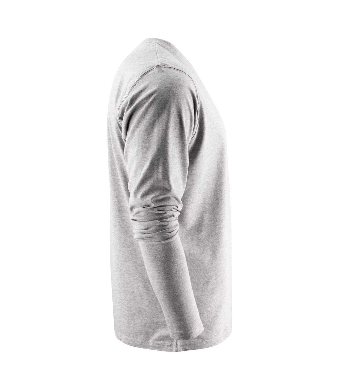 T-shirt Manches Longues Heavy Homme Gris Chiné Printer-4