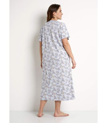 Chemise de nuit longue coton manches courtes