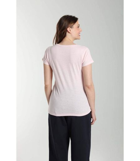 Tee shirt col rond manches courtes femme Marine Pot Pourri(Rose) | Gerard Pasquier