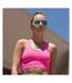 Skinni Fit Womens/Ladies Workout Sleeveless Cropped Top (Neon Pink) - UTRW4424