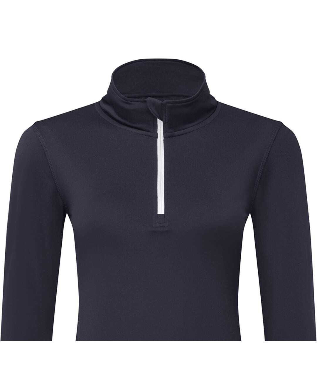 Haut De Sport Manches Longues Sport Femme Bleu Marine Foncé Blanc TriDri-3