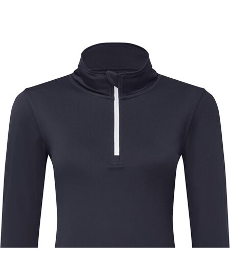 Haut De Sport Manches Longues Sport Femme Bleu Marine Foncé Blanc TriDri