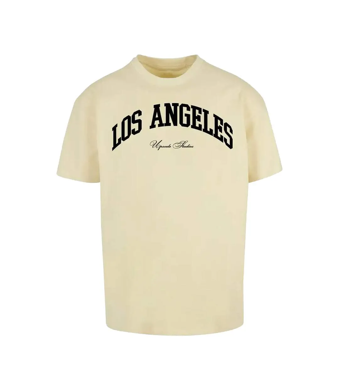 Mens Los Angeles College Oversized T-shirt Jaune Tendre Mister Tee-1