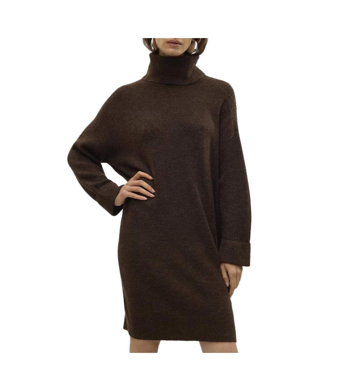 Robe pull marron femme vero moda vmjupiter-1