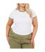 T-shirt Motif/style Ringer Femme Blanc Kaki Brave Soul-2