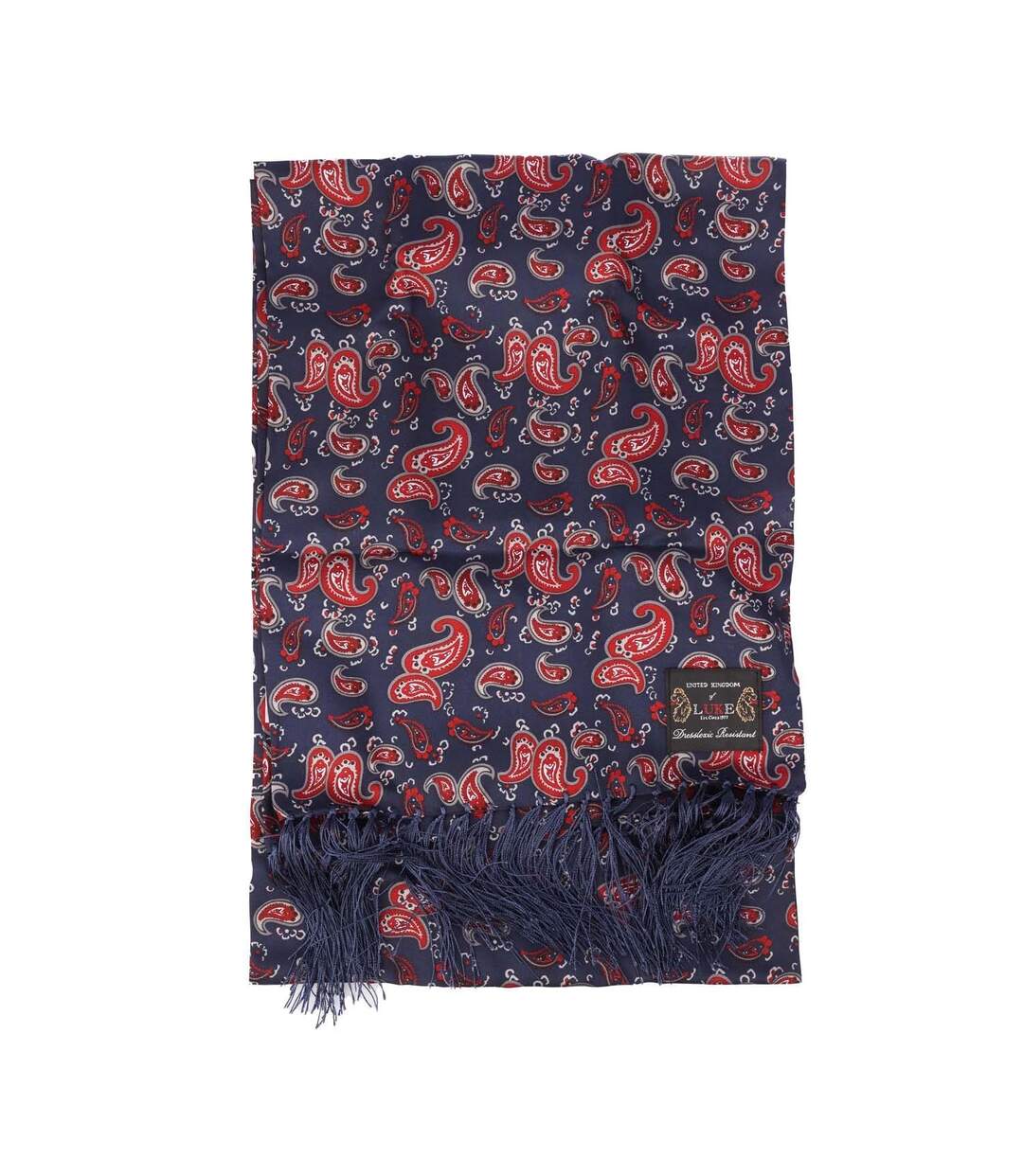 Womens/ladies One Paisley Silk Scarf One Size Navy Red Luke 1977-3
