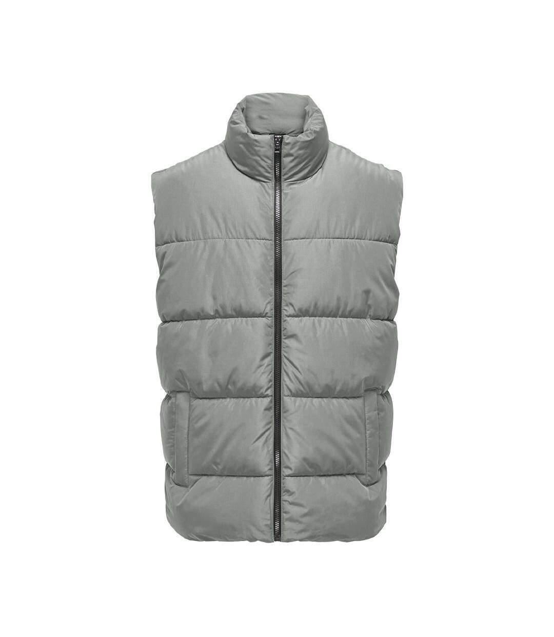 Doudoune sans manches vert homme only & sons-1