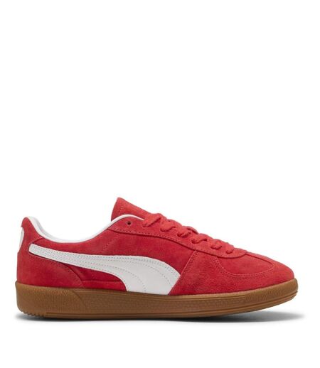 Mens Palermo Leather Trainers Red White Puma