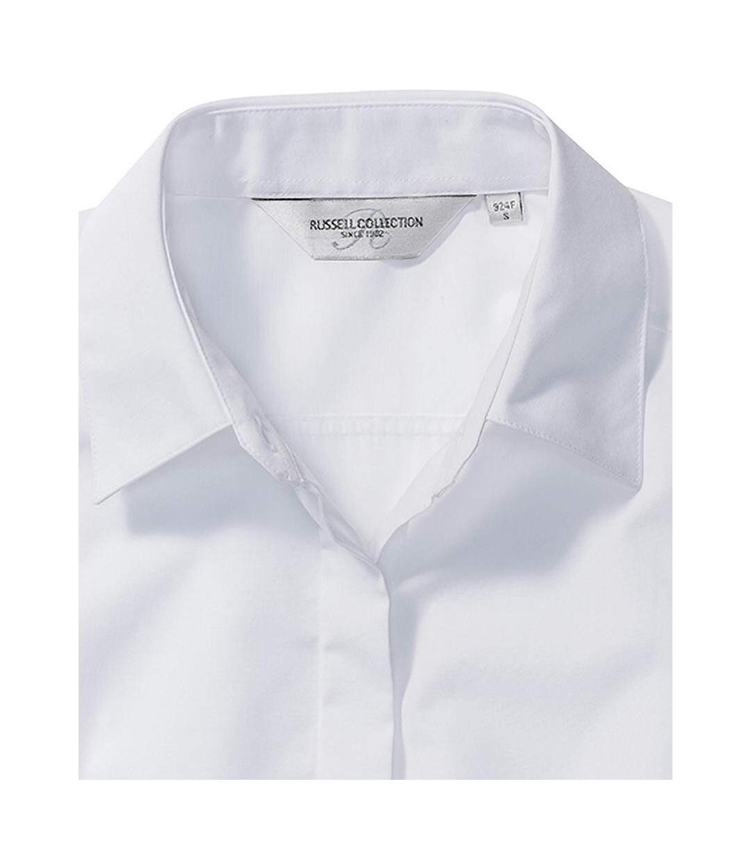 Collection Chemisier À Manches Longues En Popeline Femme Blanc Russell-2