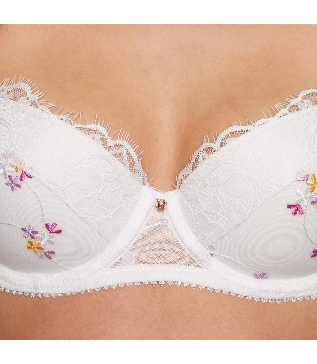Soutien-gorge ampliforme coque moulée blanc Frenchy-3