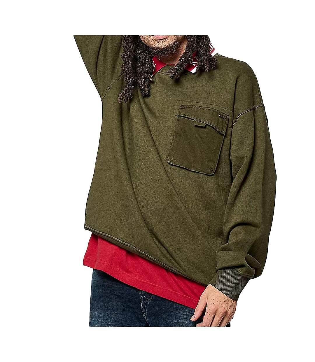 Sweat kaki foncé homme kaporal vitor-1