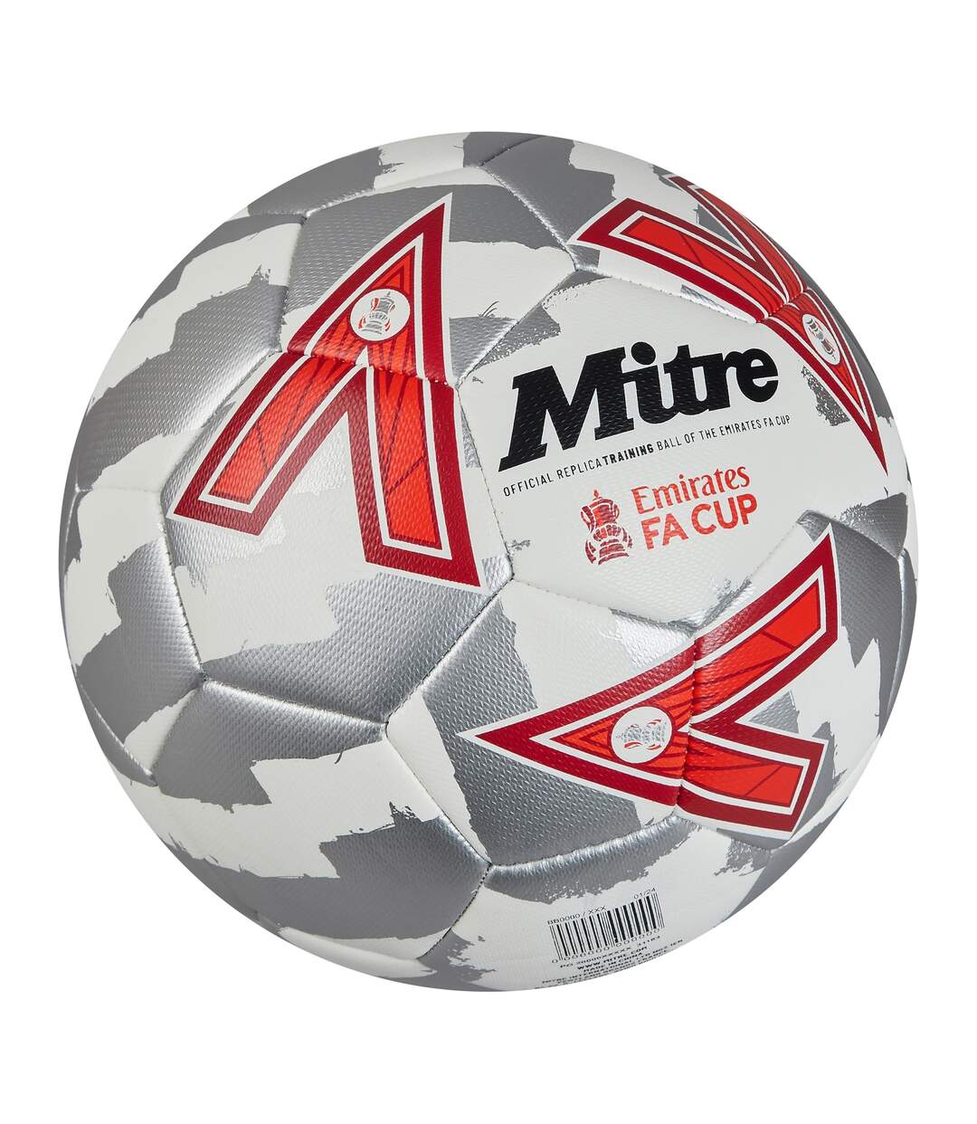 Ballon De Foot Emirates Fa Cup 24/25 Taille 5 Blanc Gris Argent Rouge Mitre-2