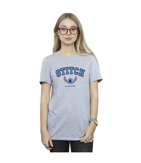 Disney Femmes/Ladies Lilo And Stitch Collegial Cotton Boyfriend T-Shirt (Gris sportif) - UTBI29699
