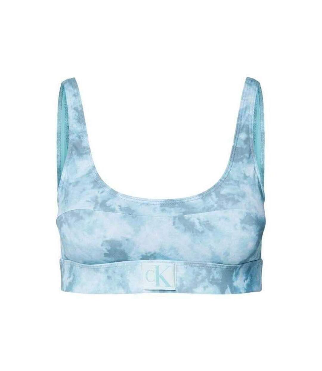 Haut De Maillot De Bain Motif/style Tie-dye Femme Bleu Calvin Klein-1