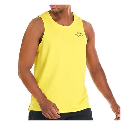 Débardeur Jaune Homme Nike Miler - L