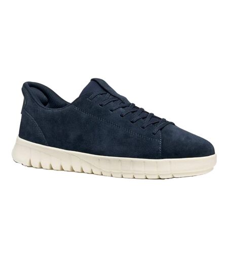 Mens Leather Flexstride Plus Trainers Navy Geox