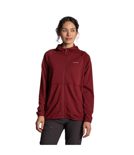 Womens/ladies Aya Nosilife Hooded Jacket Riad Red Craghoppers