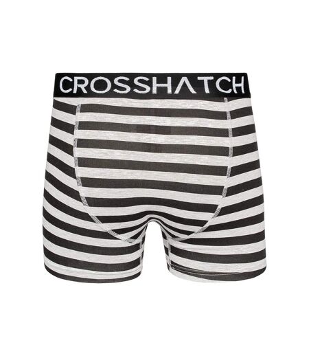 Pack of 3  Mens gridline boxer shorts  grey marl Crosshatch