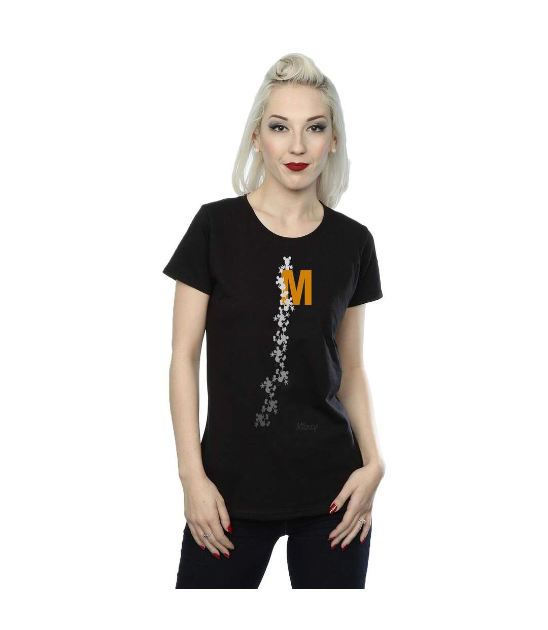 Disney T-shirt en coton Femme/Femme Mickey Mouse Climbing Silhouettes (Noir) - UTBI30927-2