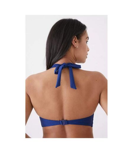 Debenhams Womens/Ladies Twist Textured Non-Wired Bikini Top (Navy) - UTDH5689