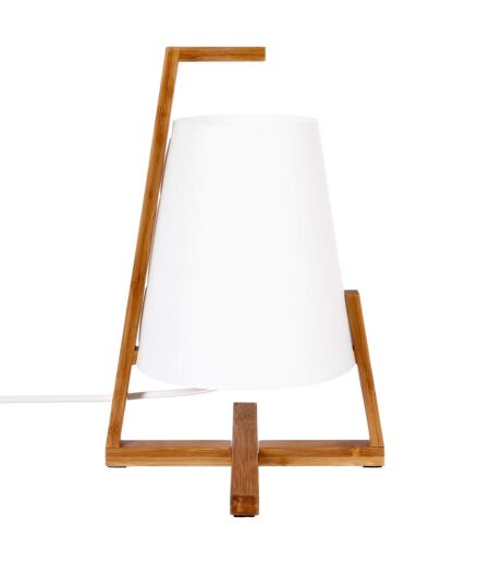 Lampe à poser en bambou Life - H. 31,5 cm - Blanc