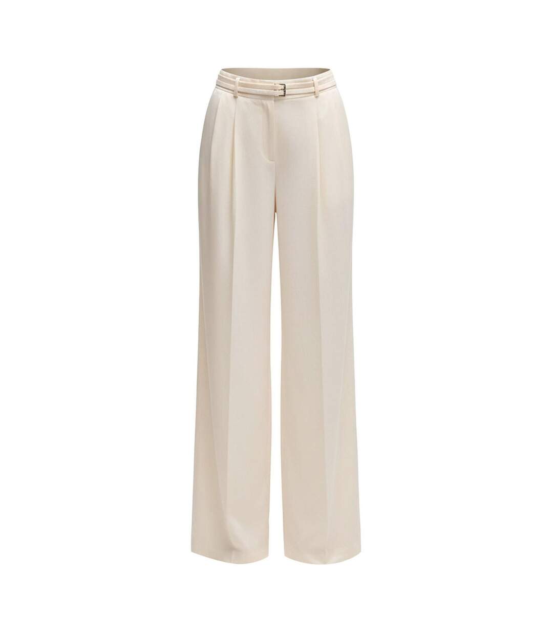 Womens/ladies Taualy-w Relaxed Fit Trousers White Boss-2