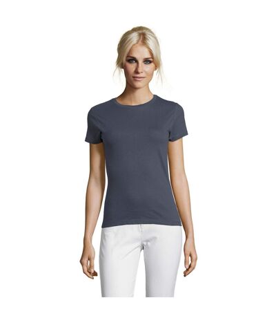 T-shirt Regent Femme Gris Foncé Uni SOLS