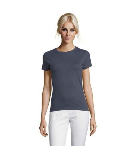 T-shirt Regent Femme Gris Foncé Uni SOLS