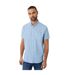 Mens Linen Blend Short-sleeved Shirt Denim Threadbare-2