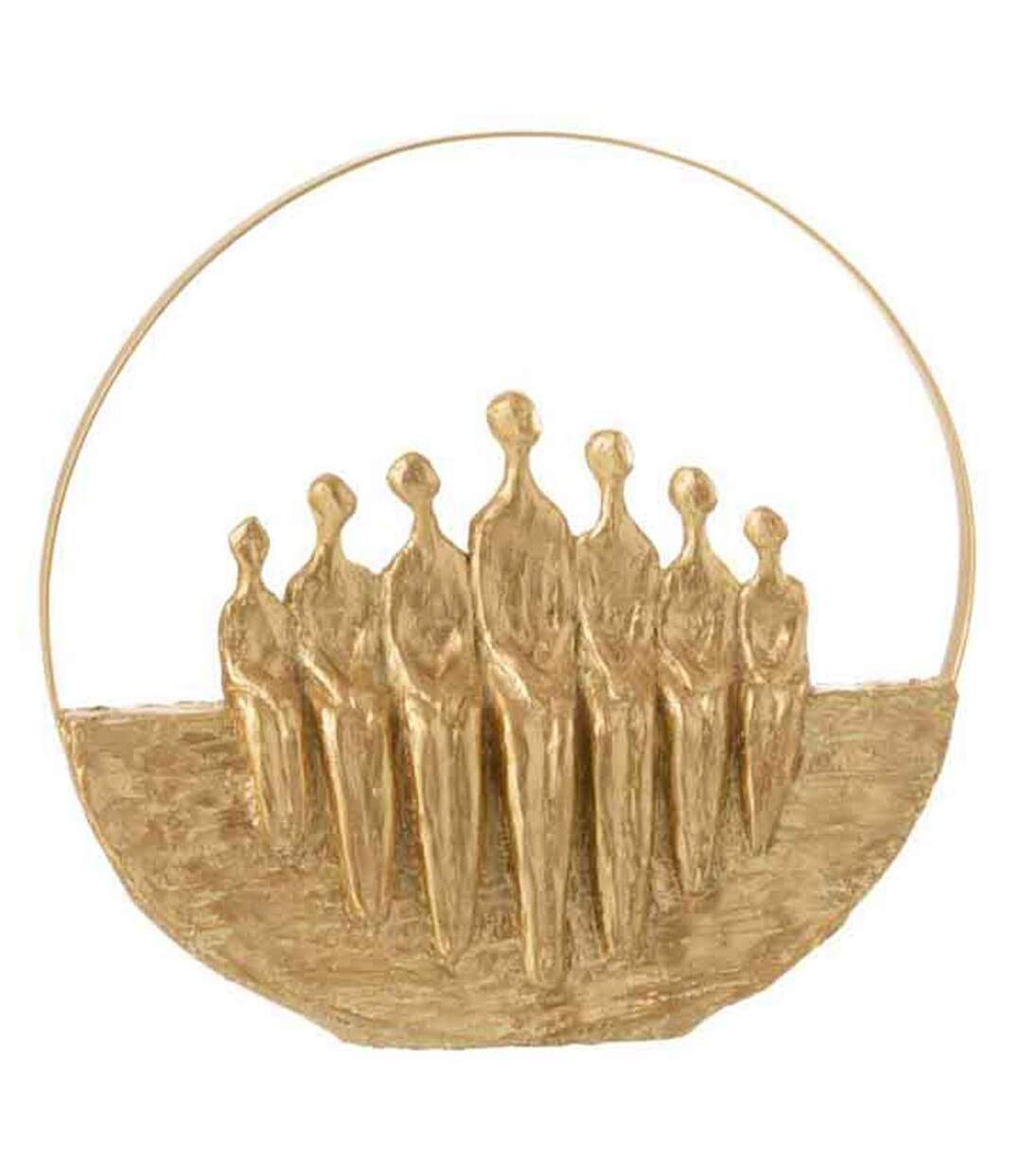 Statuette Déco 7 Personnages Cercle 30cm Or-1